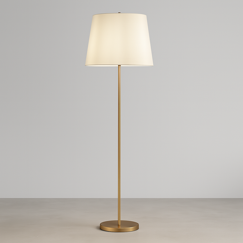 Торшер золотий з білим абажуром Стенд H-169 cm E27 Gold+White Stand 250740-100005496