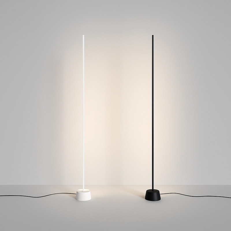 Торшер металевий лінійний чорний/білий H-131 cm Led 12W Black/White Pipeline 250725-100005509