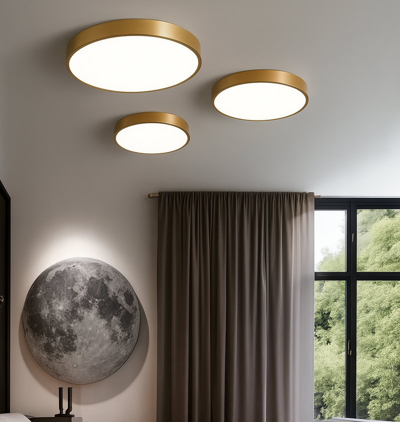 Стельовий світильник золотий світлодіодний Коло D-25 cm/ D-30 cm/ D-40 cm/ D-50 cm Led Goldi ceiling 240776-100003471