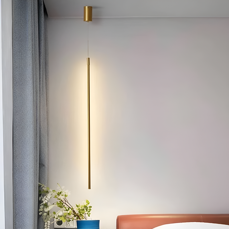 Підвісний світильник золотий Led 18W 3000K H-80 cm/ H-100 cm Line Gold Pipeline 220920-100001004