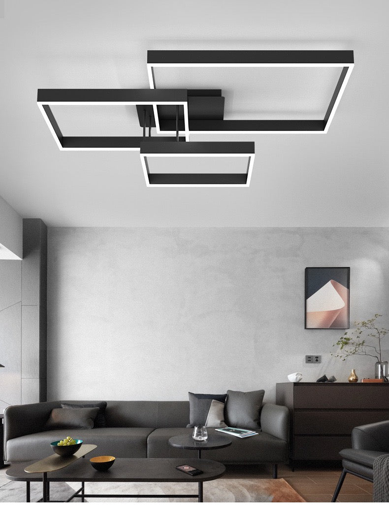 Люстра стельова з пультом Squares only H130 (S) 420x420 Led 120W / (M) 530x530 Led 150W Silver / Gold / Coffee / Black / White 3000K  4000K 6000K 240419-100003218