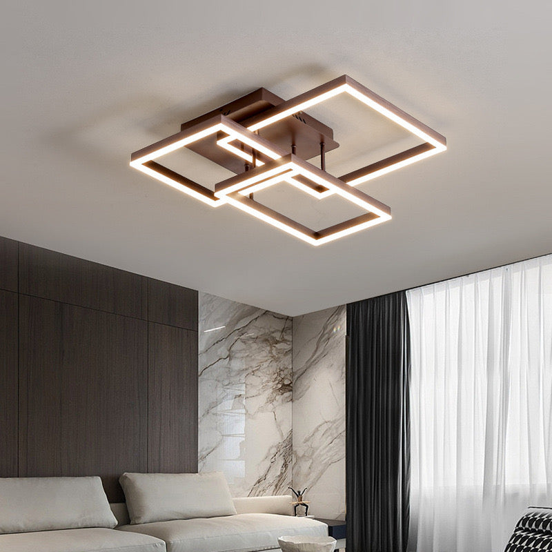 Люстра стельова з пультом Squares only H130 (S) 420x420 Led 120W / (M) 530x530 Led 150W Silver / Gold / Coffee / Black / White 3000K  4000K 6000K 240419-100003218