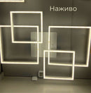 Стельова люстра 4 Squares Silver L-90 см W-67 см Н-11 см 220W 3000K-6000K Brushed 240419-100003188