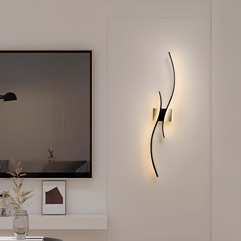 Настінний світильник Double waves L-60 cm / L-80cm Led 12W 4000K Black 241080-100003925