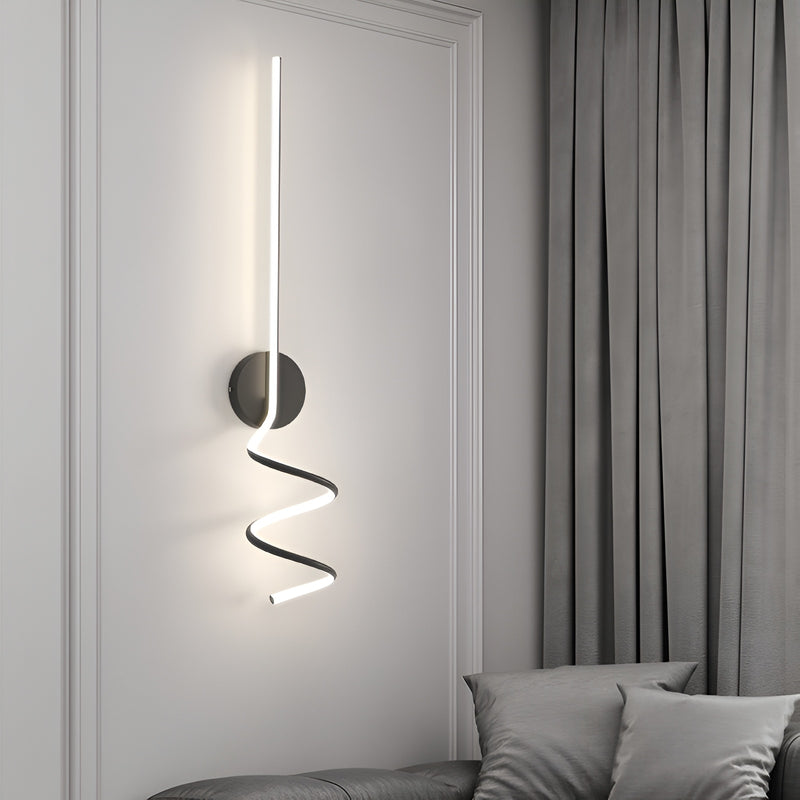 Настінний світильник H-70cm / H-90 cm Led 16W/22W 4000K Black Spiral wave 241080-100003926