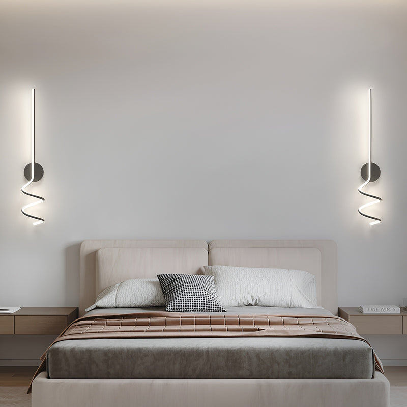 Настінний світильник H-70cm / H-90 cm Led 16W/22W 4000K Black Spiral wave 241080-100003926