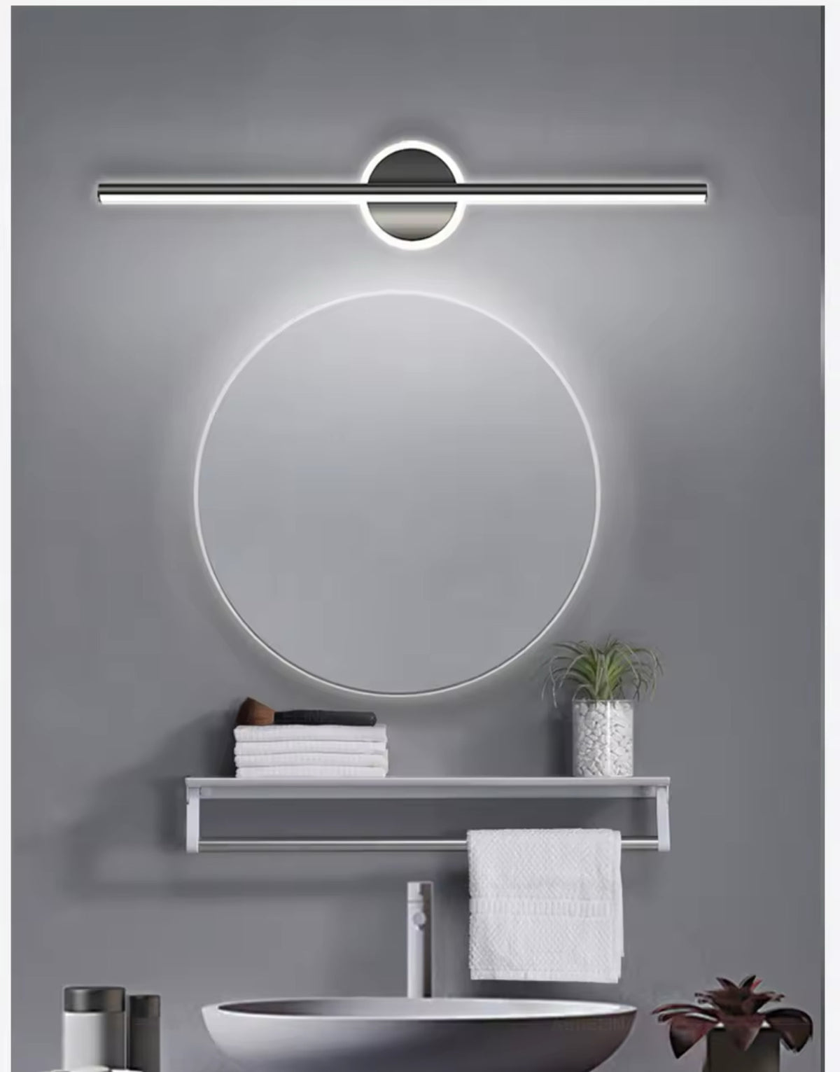 Настінні світильники Ring mirror H140 3000K 4000K 6000K L600 Led 16W / L800 Led 18W Black 250335-100004237