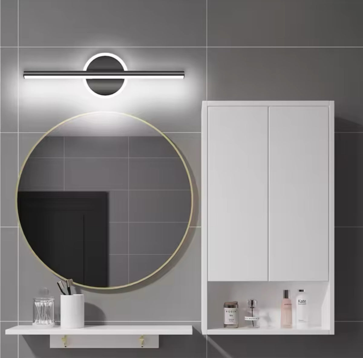 Настінні світильники Ring mirror H140 3000K 4000K 6000K L600 Led 16W / L800 Led 18W Black 250335-100004237
