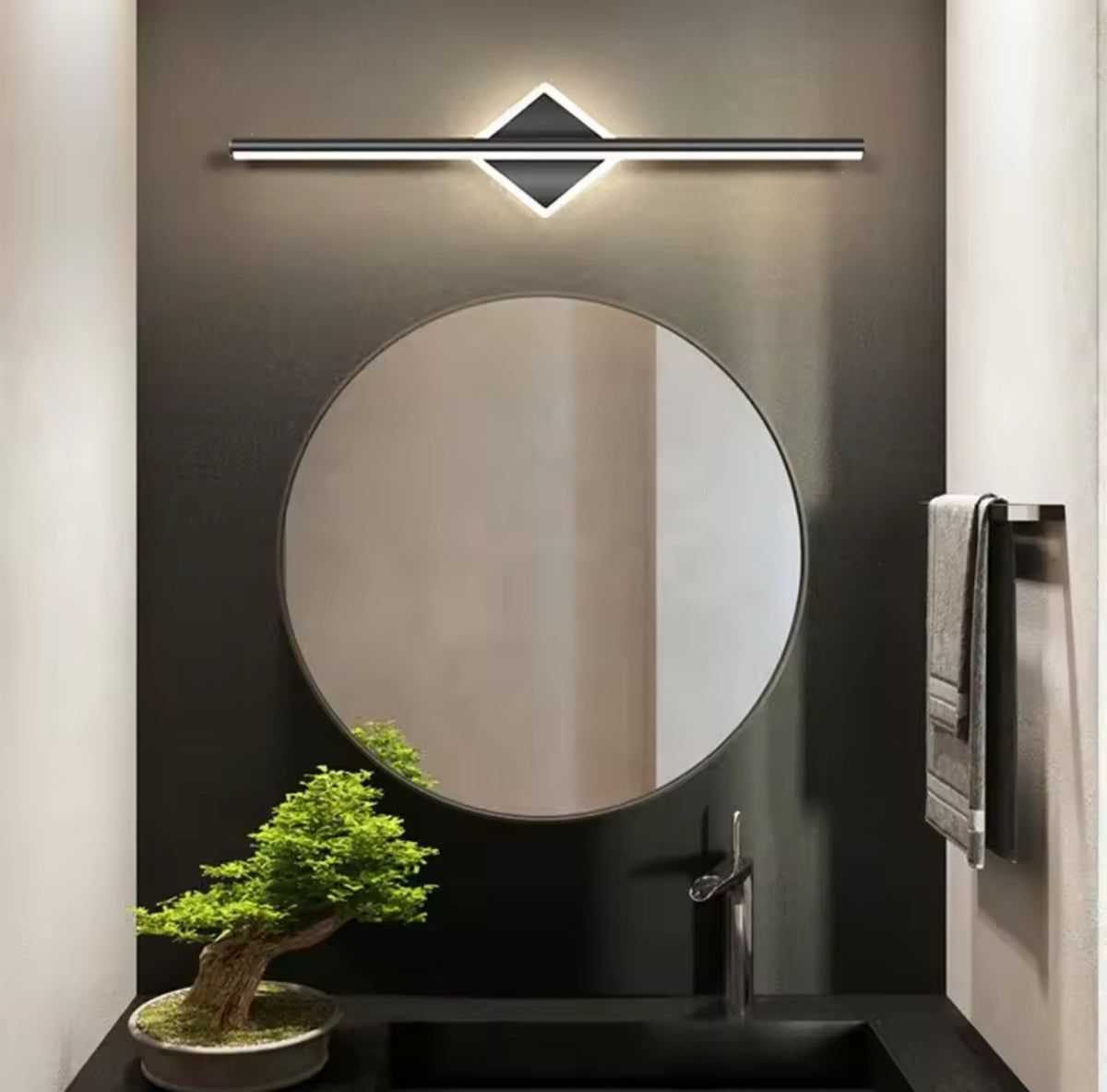 Настінний світильник Romb mirror L600 Led 16W 3000K 4000K 6000K Black 250335-100004238