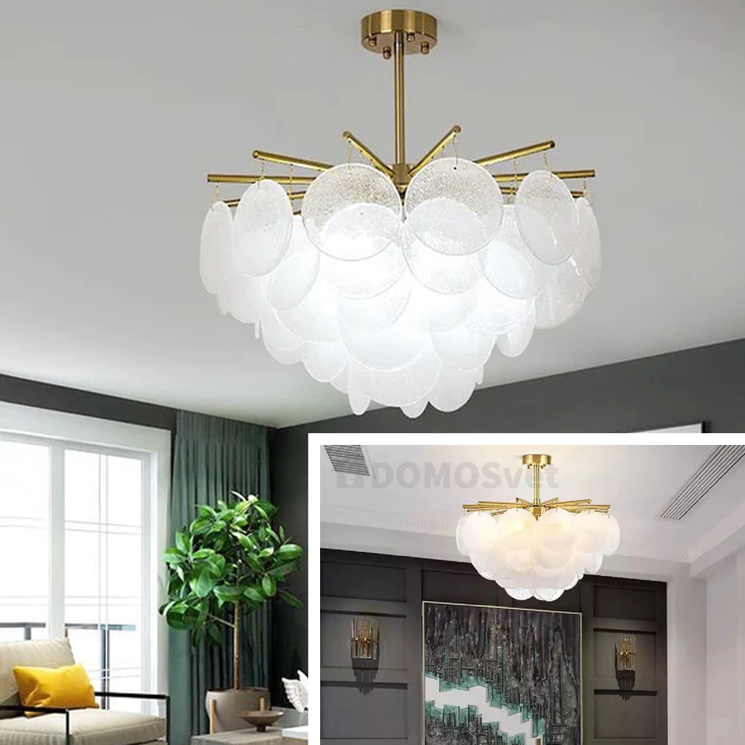 Люстра D-40 cm/ D-60 cm/ D-80 cm White Fozz Matte Coins Flower 210718-100000012