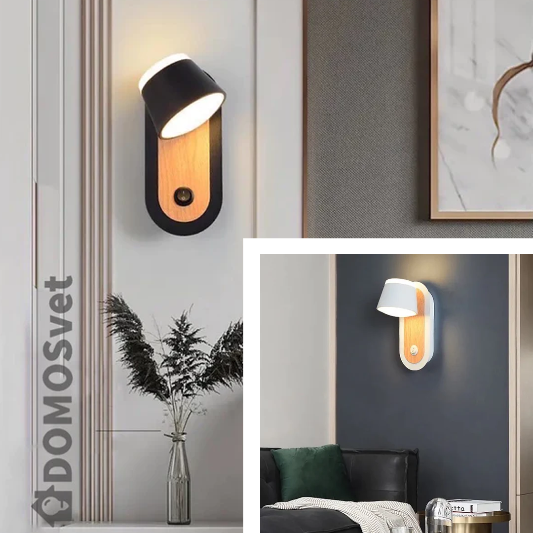 Бра з вимикачем на корпусі Floppy Lamp 4000K Black / White  230249-100001341