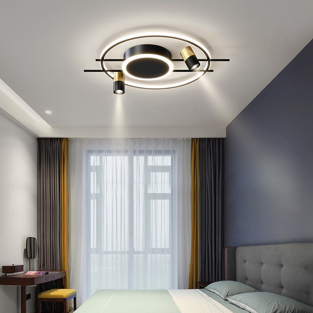 Стельовий світильник з пультом L-60 Black+Gold Ceiling Shine 220418-100000729