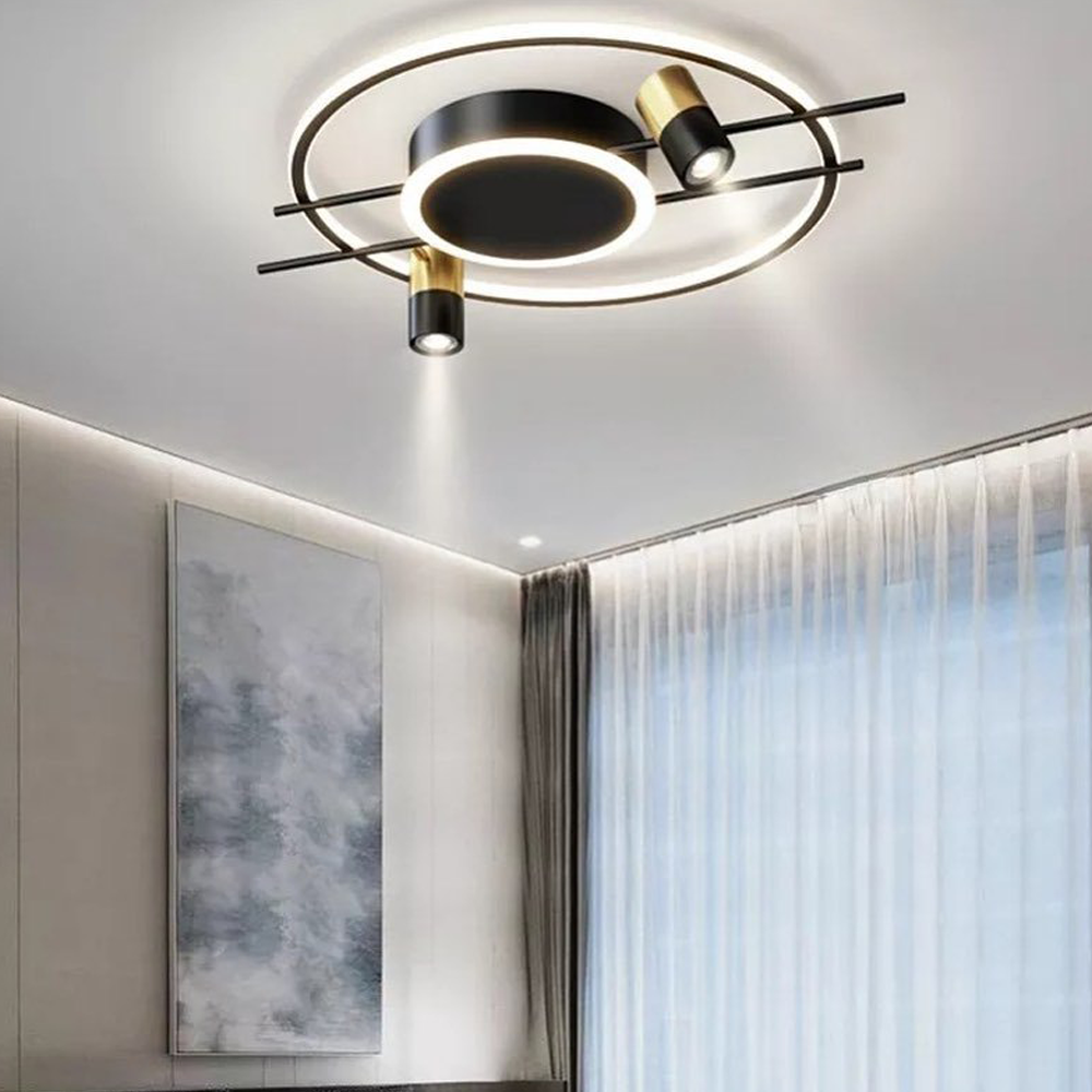 Стельовий світильник з пультом L-60 Black+Gold Ceiling Shine 220418-100000729