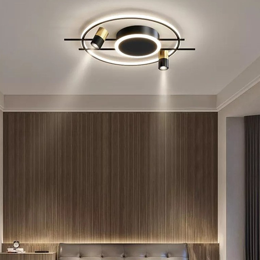 Стельовий світильник з пультом L-60 Black+Gold Ceiling Shine 220418-100000729