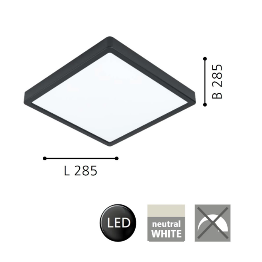 Стельовий світильник чорний 4000K LED 20W Ceiling Black+White Squares 221040-100001113