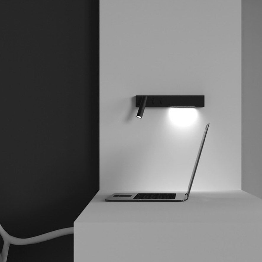 Настінний світильник з вимикачем на корпусі H-5 cm W-40 cm Led 15W 3200К Black Left / Right Vadud lamp 230326-100001469