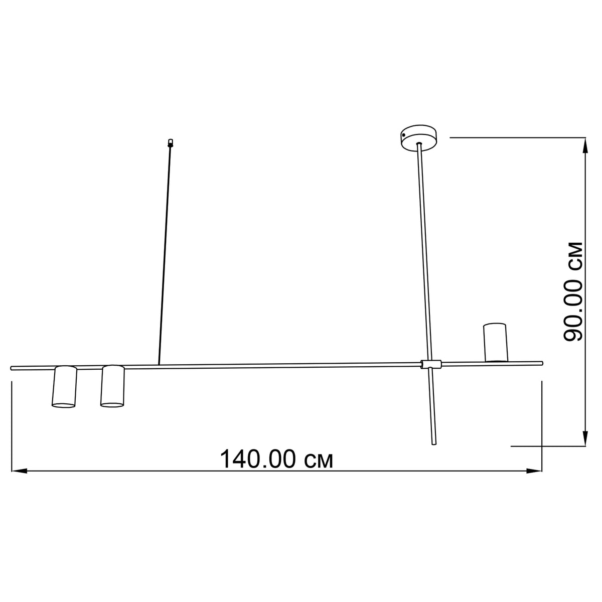 Люстра 3 Lamps L-140 cm Black 211044-100000465