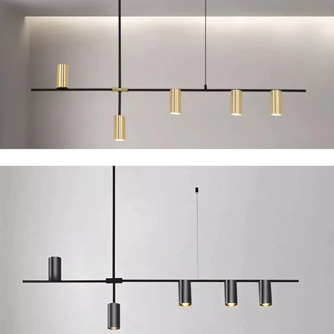 Люстра Scandinavian Modern 5P Tube H550 L1230 Gold & Black 210718-100000020