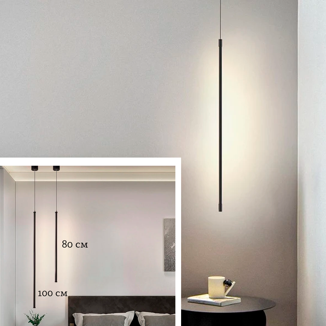 Підвісний світильник чорний H-80 cm / 100 cm 3000K Led 20W Black Line 220722-100000912