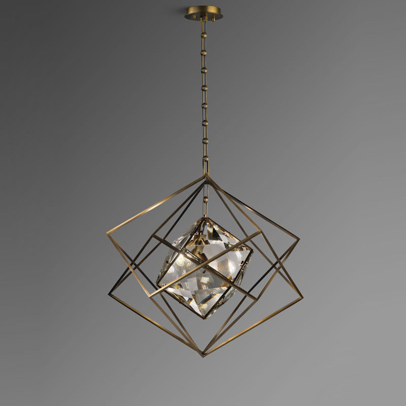 Люстра підвісна золота D-32,5 cm E14 Сlear Crystal Gold 210722-100000173