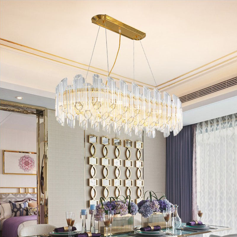 Люстра видовжена Luxury Gold+Transparent 210817-100000274