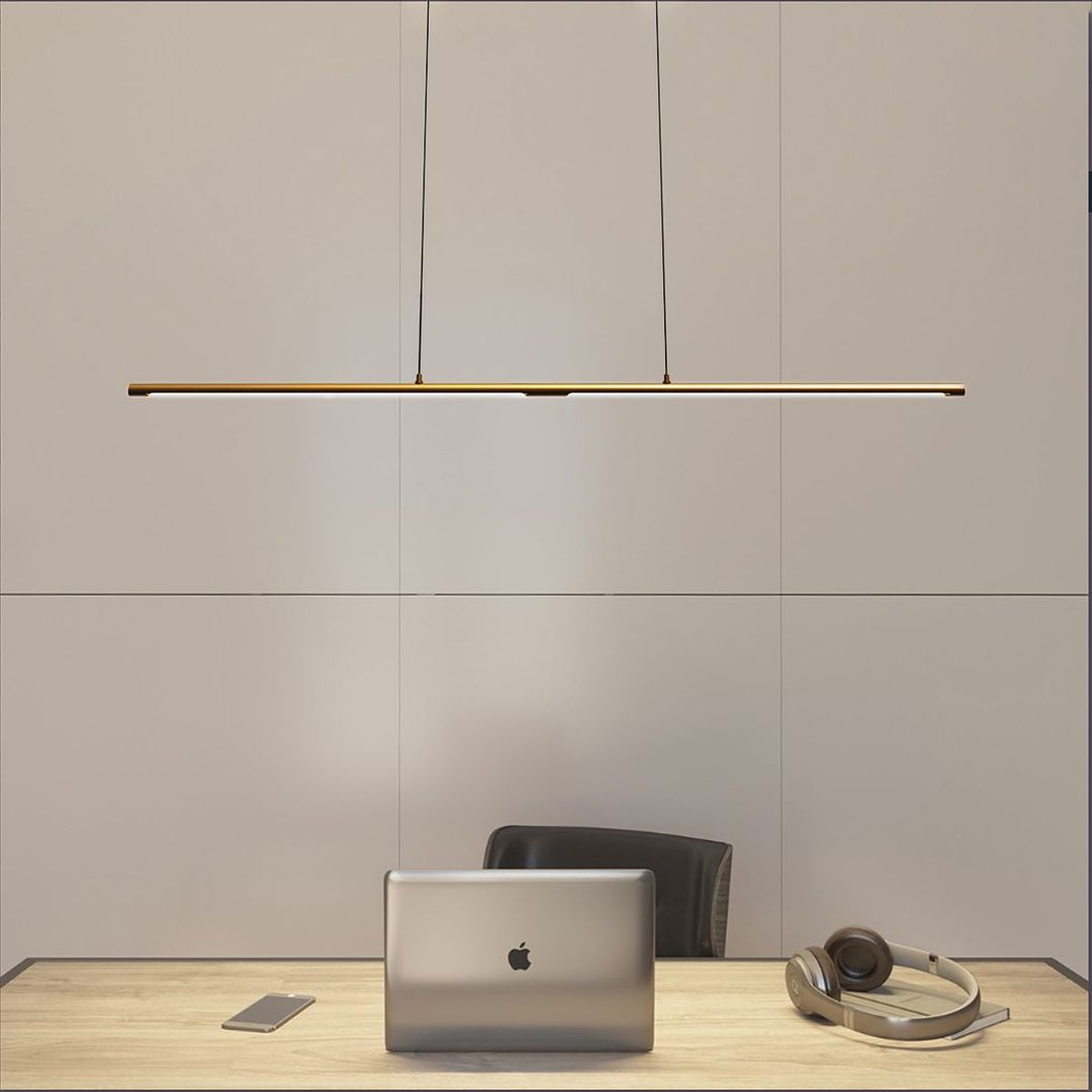 Підвісний світильник для робочої зони W-110 cm 3000K-3200K Led 22W Black / Gold / White Kono lamp 210926-100000378