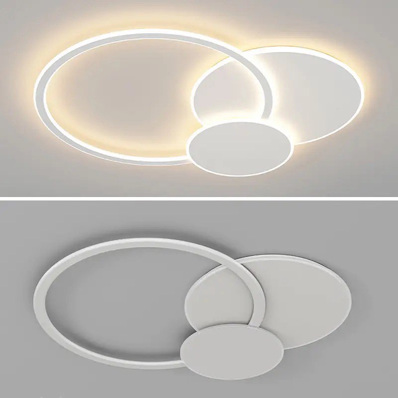 Стельовий світлодіодний світильник з пультом Trio-rings model D-550 Led 80W White 230260-100001418