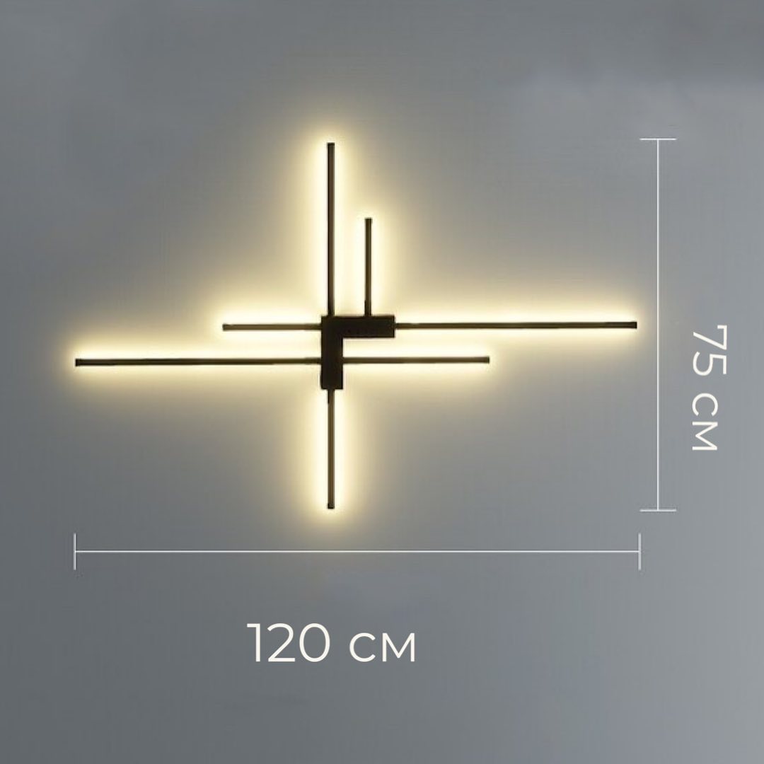 Настінний світильник Geometric shapes lamp 7 Led 31W 4000K Black / Gold 230318-100001476