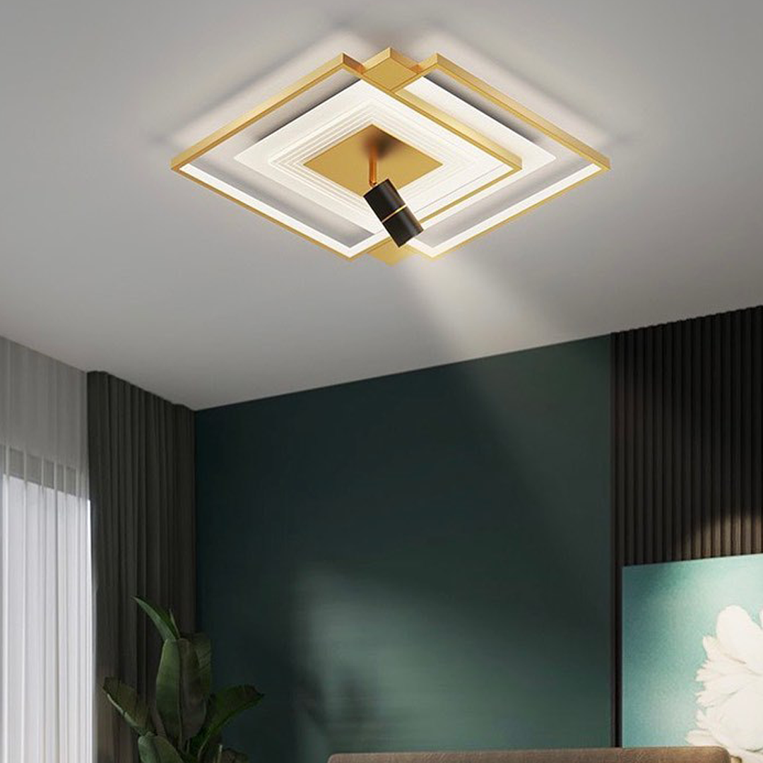 Стельовий світильник з пультом Ceiling Dim D-500 3000-6500K LED Gold Square / Gold Circle 230118-100001351