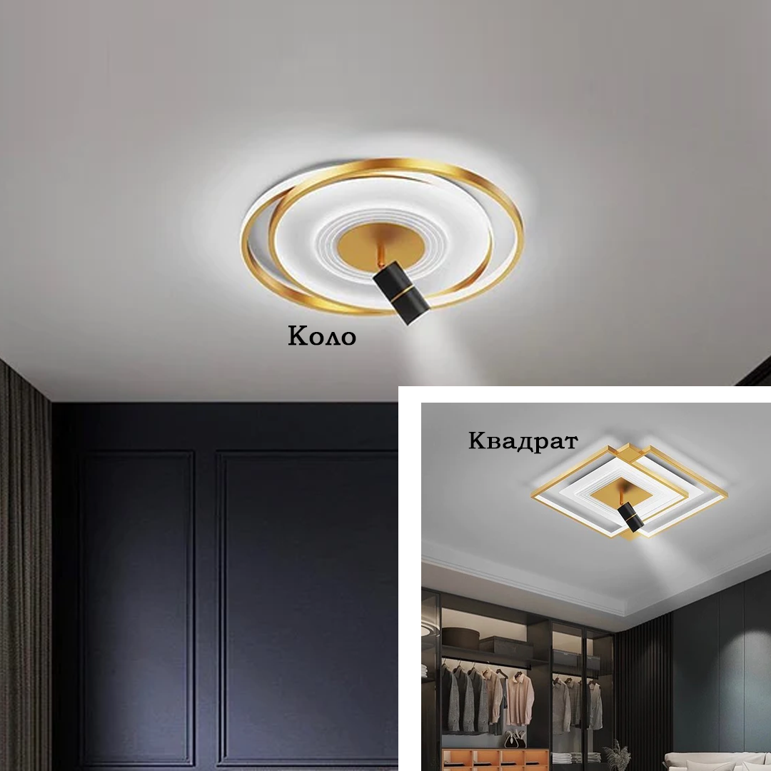 Стельовий світильник з пультом Ceiling Dim D-500 3000-6500K LED Gold Square / Gold Circle 230118-100001351