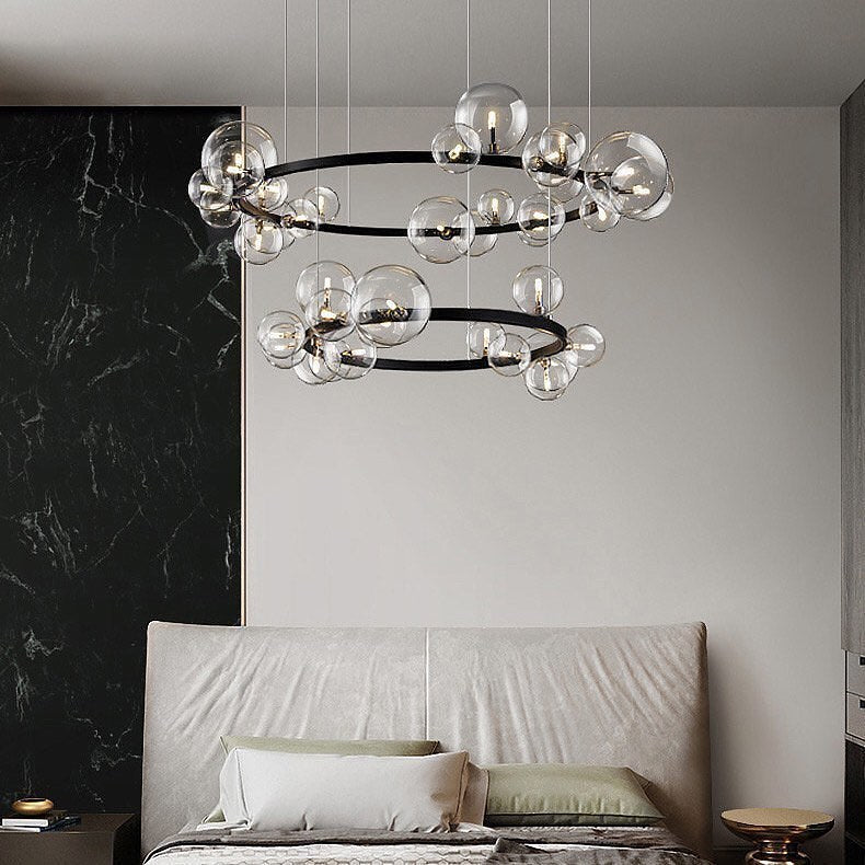 Люстра Bubbles Iona D-85/ D-120 cm Black+Transparent 210718-100000028