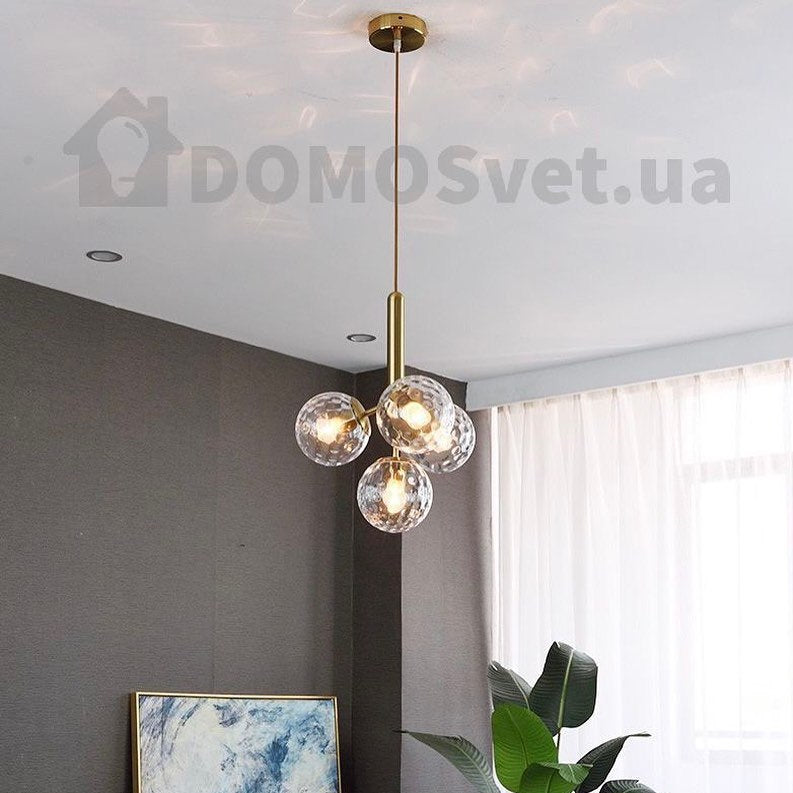 Люстра LORA Four Berries D-38 см H-36 см 4*E27 Gold + Transparent 210718-100000071