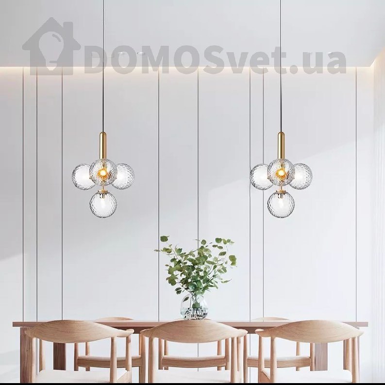 Люстра LORA Four Berries D-38 см H-36 см 4*E27 Gold + Transparent 210718-100000071
