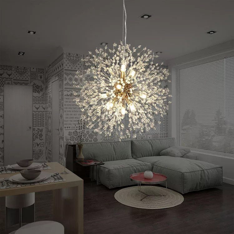 Люстра підвісна декоративна з намистинами Dandelion D-40cm / D-55cm G9 Gold 210718-100000076