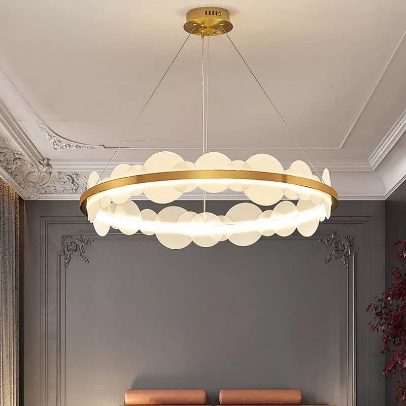 Люстри золоті підвісні золоті Ніжність D-60 cm / D-80 cm  White+Gold Golden Cloud 211218-100000577