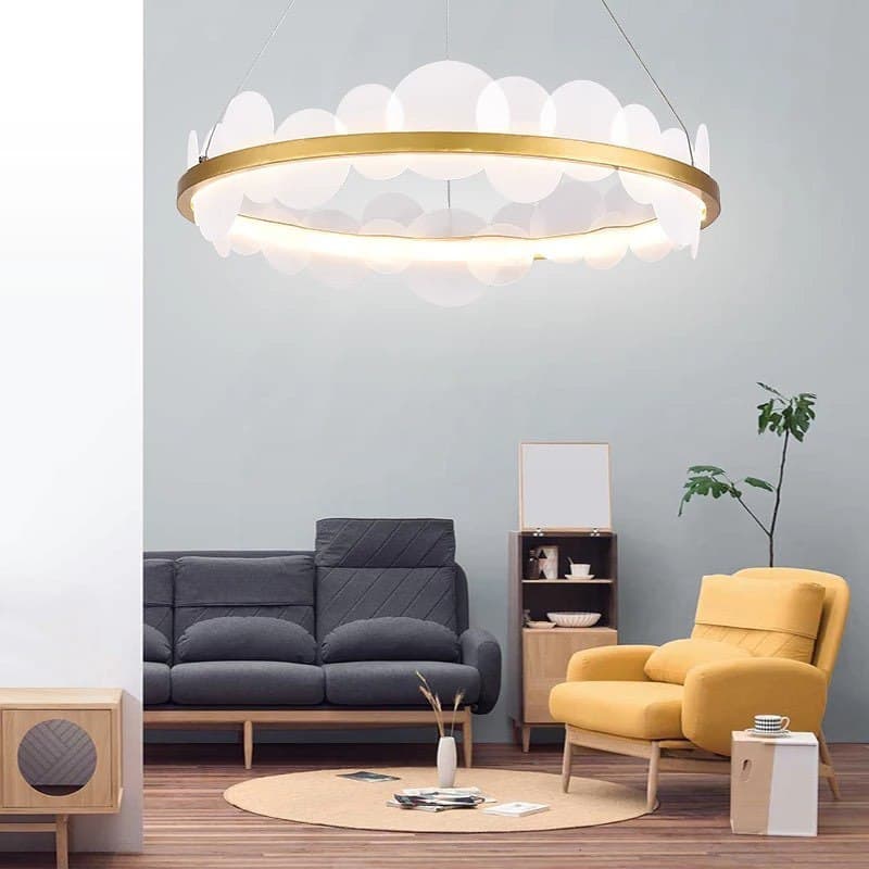 Люстри золоті підвісні золоті Ніжність D-60 cm / D-80 cm  White+Gold Golden Cloud 211218-100000577