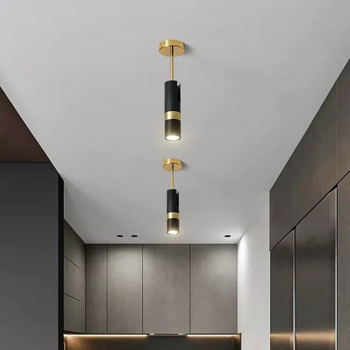 Спот чорний з золотом GU10 Black+Gold Tube Spoon 220119-100000623