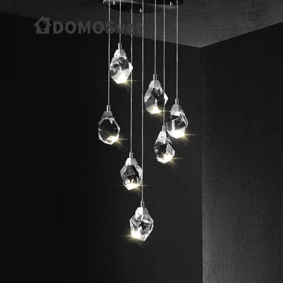 Люстра каскадна Crystal shine 7 Н-180 см Сhrome 220535-100000756