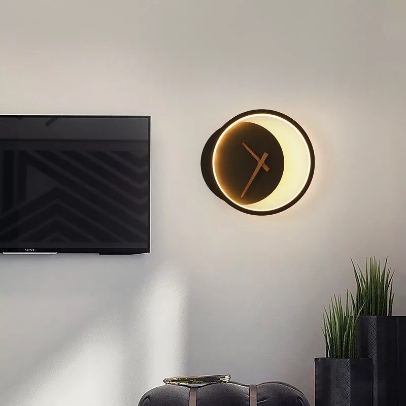 Асиметричне Бра Годинник W-27 cm Led 15W 4000K Black+Gold Коло Clock 221235-100001252